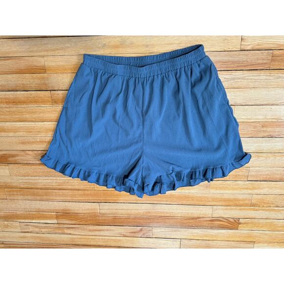 LulaRoe | NWT Jude Blue Boho Ruffle Hem Shorts | Size XL (16-18) - Picture 6 of 9